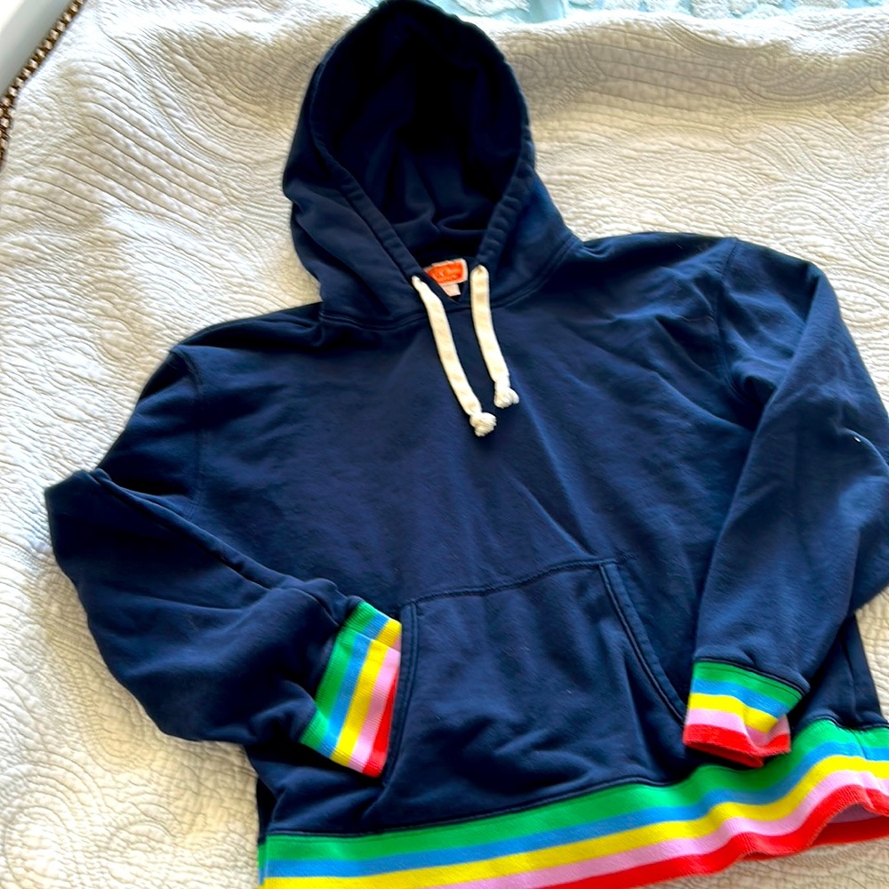 J. Crew Navy Hoodie- size large